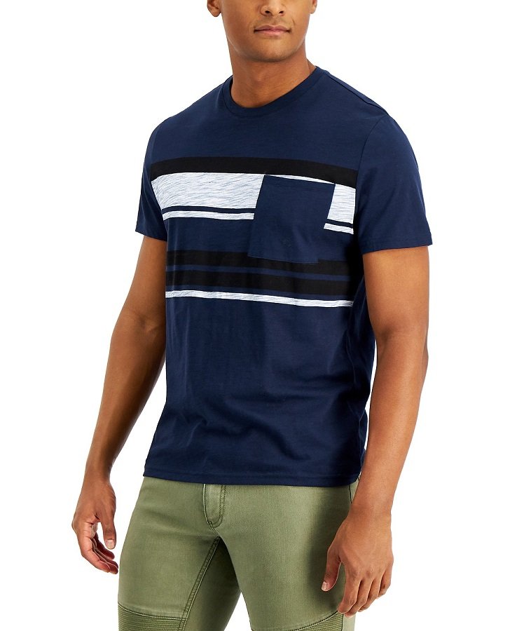 Men's Stripe Pocket T-Shirt - Al-Haseeb Apparels